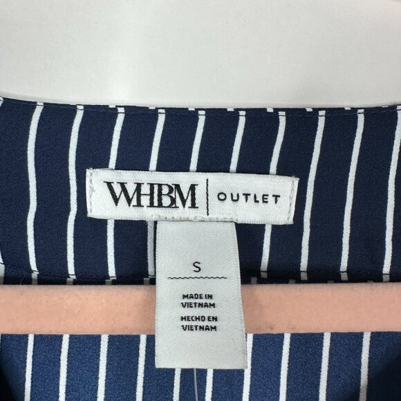 NWT White House Black Market Sleeveless V-Neck Shell Stripe Twilight #WHBM31 - Picture 4 of 9